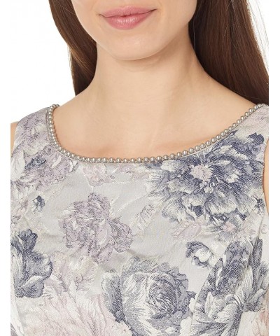 Women's Floral Jacquard Fit and Flare Silver Multi $38.12 Dresses