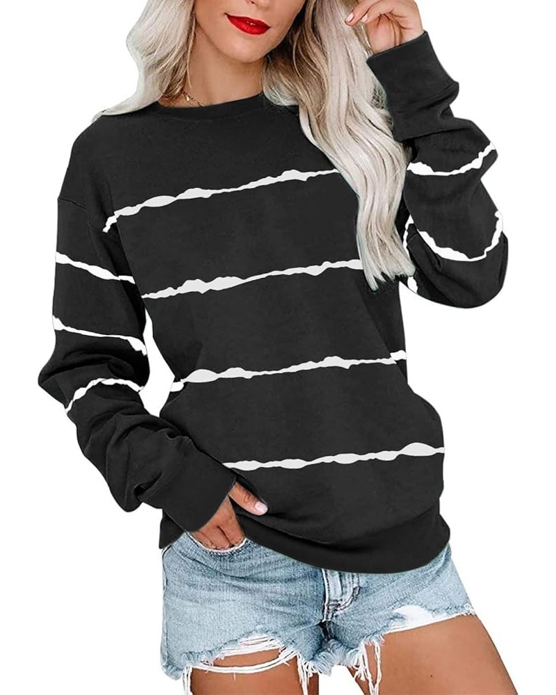 Women's Color Block Sweatshirt Tops Long Sleeve Crewneck Soft Cute Lightweight Tunic Pullover with Pocket D- Black $14.21 Hoo...