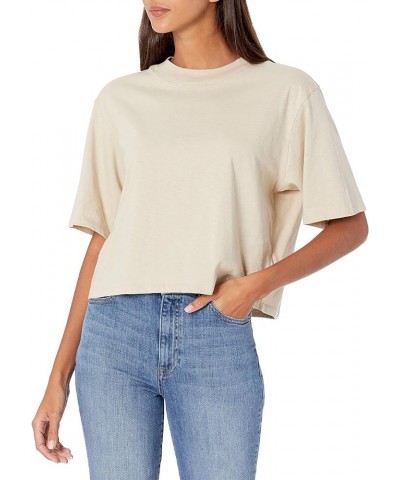 Women's Sydney Short-Sleeve Cropped Crewneck T-Shirt Sand $9.18 T-Shirts