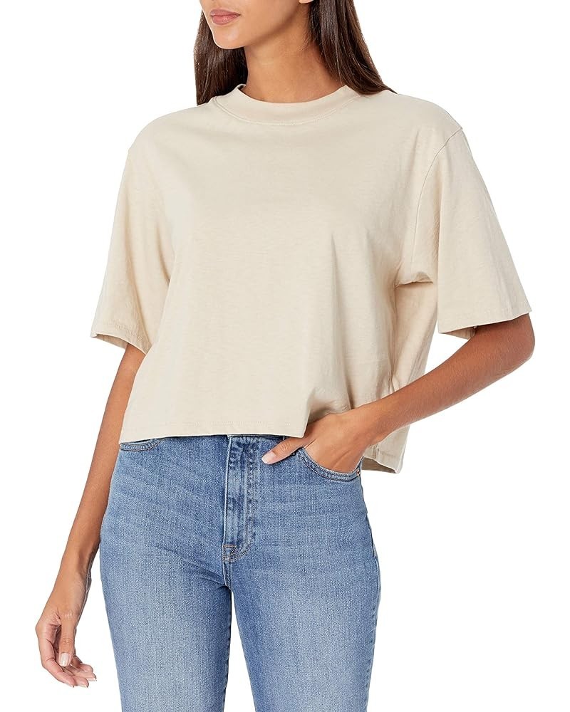 Women's Sydney Short-Sleeve Cropped Crewneck T-Shirt Sand $9.18 T-Shirts