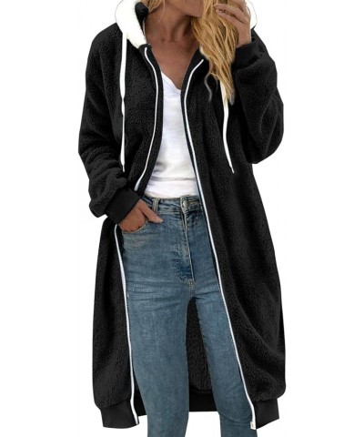 Fleece Pullover Hooded Women Oversized Loose Black of Friday Deal Tail Button Winter Warm Coat Fashion Jacket 111-black $9.14...