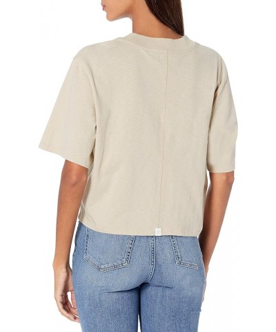 Women's Sydney Short-Sleeve Cropped Crewneck T-Shirt Sand $9.18 T-Shirts