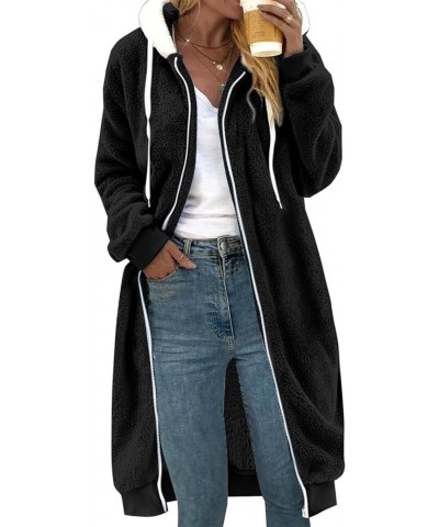 Fleece Pullover Hooded Women Oversized Loose Black of Friday Deal Tail Button Winter Warm Coat Fashion Jacket 111-black $9.14...