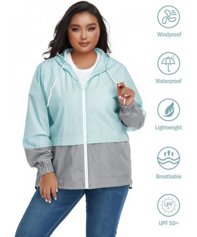 Plus Size Rain Jackets for Women Waterproof Windbreaker Jacket Women's Raincoats with Hood Lightweight Packable Grey $17.38 C...