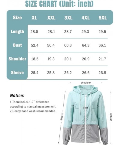 Plus Size Rain Jackets for Women Waterproof Windbreaker Jacket Women's Raincoats with Hood Lightweight Packable Grey $17.38 C...