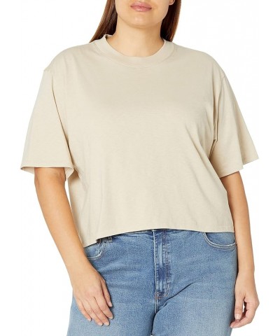 Women's Sydney Short-Sleeve Cropped Crewneck T-Shirt Sand $9.18 T-Shirts