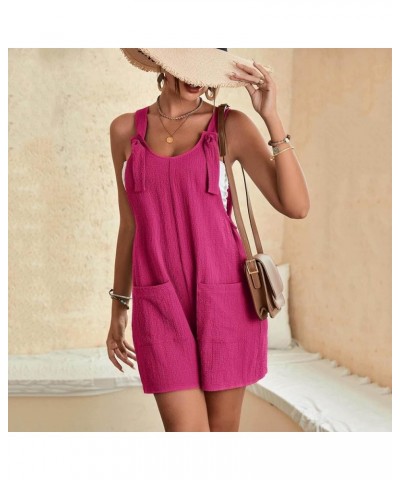 Plus Size Rompers for Women Summer Casual Cute Versatile Adjustable Strap Lightweight Comfy Loose Jumpsuit with Pocket Purple...