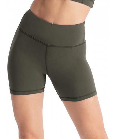 Biker Shorts for Women High Waist 4" Workout Yoga Tummy Control Compression Running Shorts with Inner Pocket Army Green $9.80...