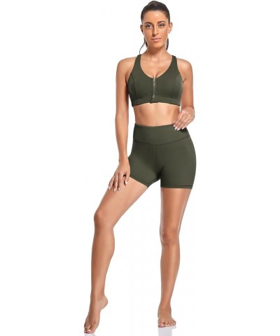 Biker Shorts for Women High Waist 4" Workout Yoga Tummy Control Compression Running Shorts with Inner Pocket Army Green $9.80...