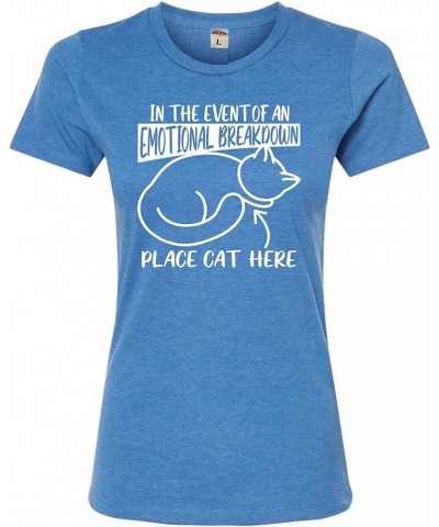 in The Event of an Emotional Breakdown Place Cat Here Mens Women Deluxe Soft T-Shirt Women Royal Heather $13.25 T-Shirts