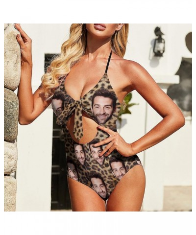 Custom Face Swimsuits Personalized Swimsuits with Face Photo Customized Picture Bathing Suits for Women-5 Style 07-leopard Pr...