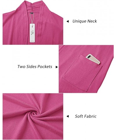 Women's Long Sleeve Open Front Cardigan Casual Tops with Pockets Long Sleeve Rose $13.86 Sweaters