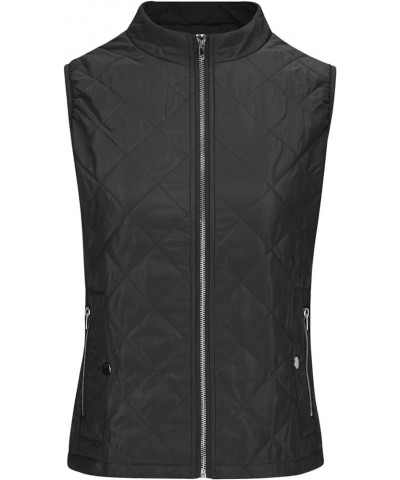 Puffer Vest Women Cropped Trendy Open Front Zip Up Sleeveless Padded Puffy Coat Lightweight Solid Stand Collar Waistcoat A01b...