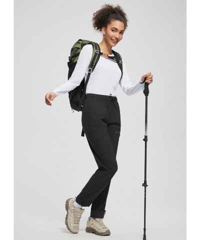 Women's Hiking Pants Quick Dry Lightweight Water Resistant Elastic Waist Cargo Pants Black $24.77 Activewear