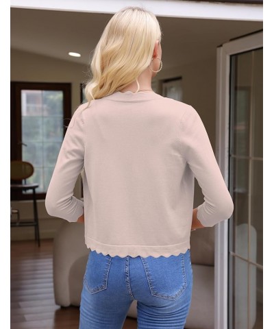 Women's 3/4 Sleeve Cropped Cardigan Sweaters Knit Open Front Bolero Short Shrugs for Dresses Light Pink $12.09 Sweaters