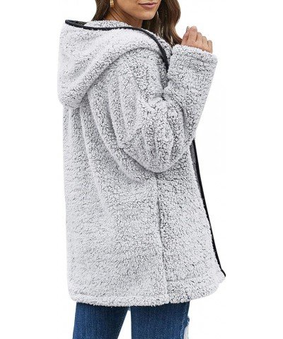 Womens Fleece Hooded Coats Full Zipper Soft Hoodies Cardigan Jacket Winter Fuzzy Outwear Coat with Pockets Grey Black $26.78 ...