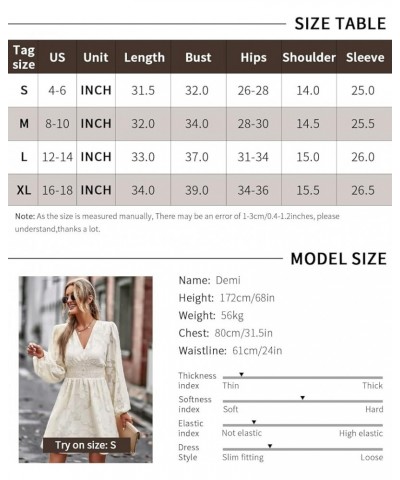 Women Dresses Cocktail with Lining Knee Length Long Sleeve Elegant Lace Smocked Short Dress 2023 Summer Dresses Purple $14.85...