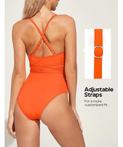 One Piece Bathing Suit for Women Tummy Control Swimsuits for Women Cutout Slimming Swimsuit Womens Bathing Suits Orange $13.4...