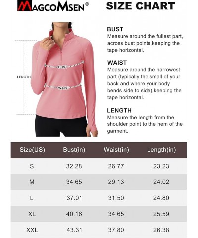 Women's Quarter Zip Pullover Shirts with Pockets Slim Fit Workout Running Jackets with Thumb Holes Grey Pink $13.93 Jackets