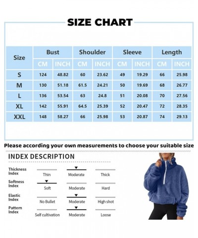 Women Sherpa Pullover Half Zip Fuzzy Fleece Oversized Sweatshirt Long Sleeve Plush Quarter Zip Pullover with Pocket B-blue $9...