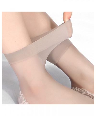 10 Pairs Silky Nylon soft & breathable Ankle Socks for Girls, Cotton Sole Thin Elastic Socks for Women Black $7.64 Activewear