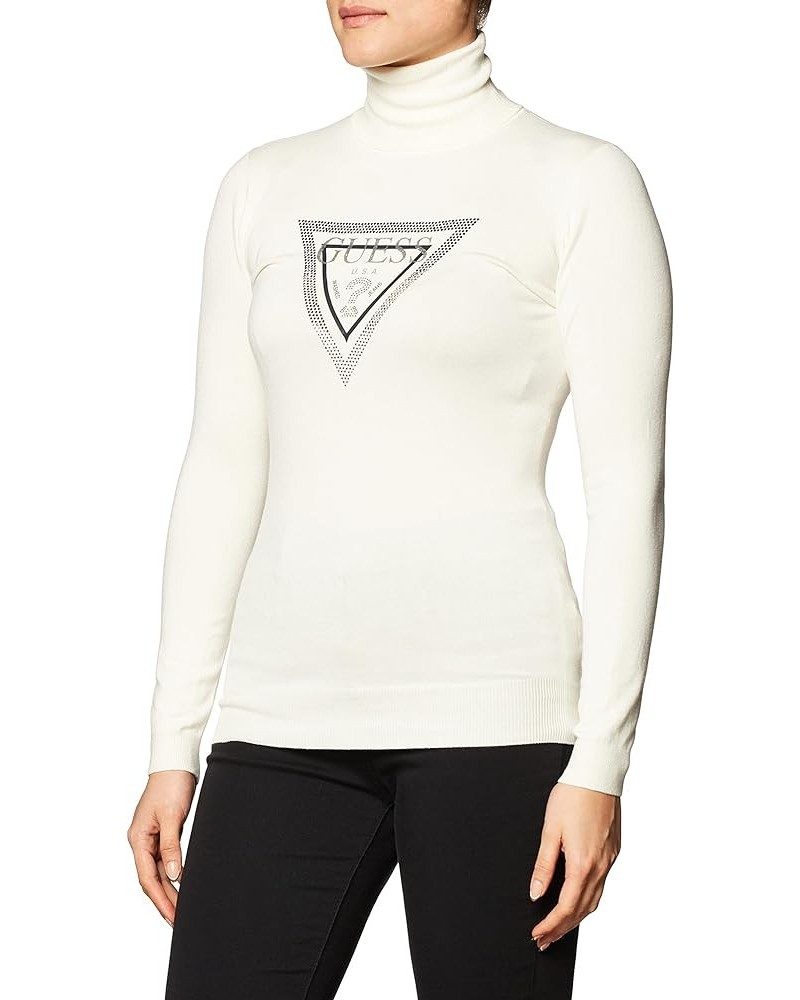 Women's Long Sleeve Adelle Turtleneck Sweater Cream White $33.28 Sweaters