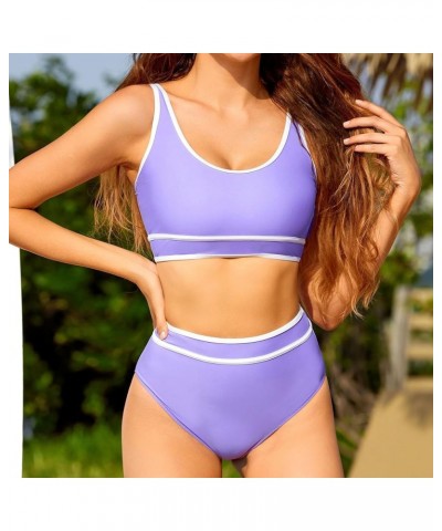 Bikini Sets for Women High Waisted Cheeky Swimsuits 2 Piece Summer Swim Suits High Cut Bathing Suits 2024 Beachwear 01lightni...