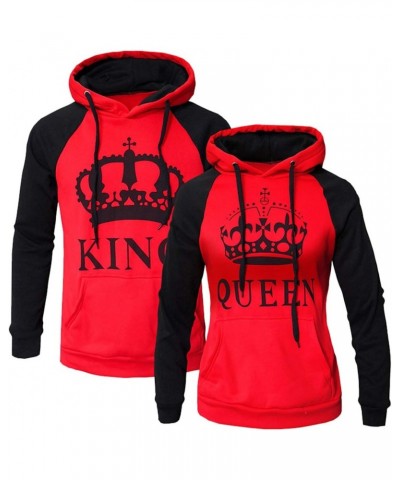 Womens Couple Sweatshirt Hoodie Casual King Queen Sweatshirts Pullover Red Women S/Men L $22.50 Hoodies & Sweatshirts