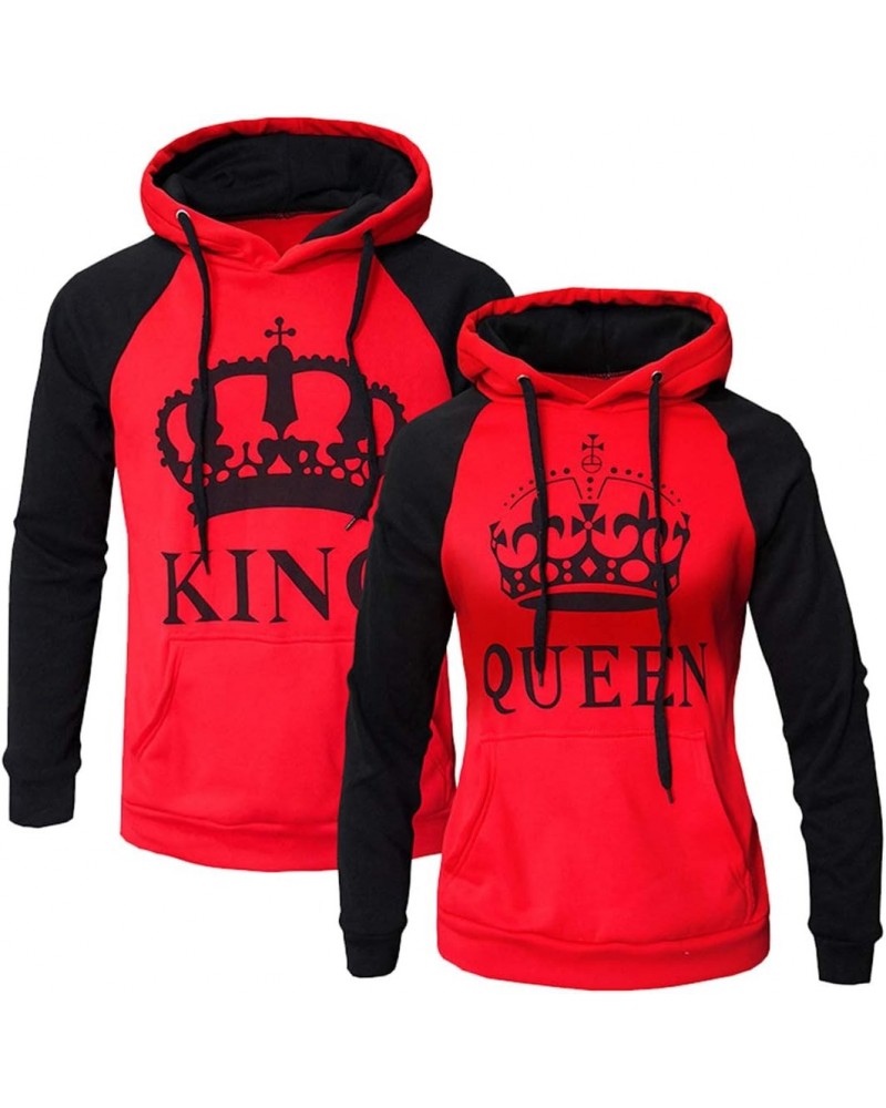 Womens Couple Sweatshirt Hoodie Casual King Queen Sweatshirts Pullover Red Women S/Men L $22.50 Hoodies & Sweatshirts