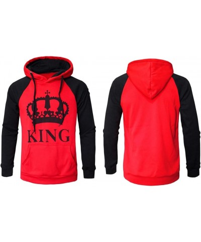 Womens Couple Sweatshirt Hoodie Casual King Queen Sweatshirts Pullover Red Women S/Men L $22.50 Hoodies & Sweatshirts