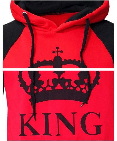 Womens Couple Sweatshirt Hoodie Casual King Queen Sweatshirts Pullover Red Women S/Men L $22.50 Hoodies & Sweatshirts