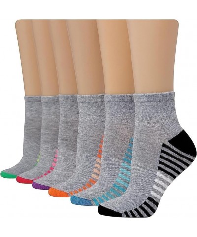 Women's 6-Pair Comfort Fit Ankle Socks Grey $8.48 Activewear