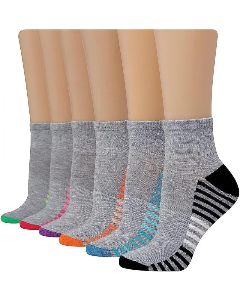 Women's 6-Pair Comfort Fit Ankle Socks Grey $8.48 Activewear