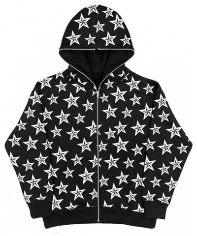 Y2k Hoodies Sweatshirt Star Print Jackets Women Aesthetic Oversized Zip Up Hoodies Streetwear Vintage Black $13.10 Hoodies & ...