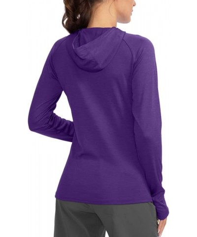 Women's UPF 50+ Sun Protection Shirt Long Sleeve Lightweight Hoodie UV Shirts for Women Hiking Fishing Outdoor Heather Purple...