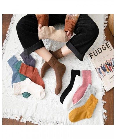 5-Pairs Women Soft Cotton Ankle Crew Socks,Boot Socks for Women,Cozy Crew Socks Solid Color Gifts Black & Brick Red $11.34 Ac...