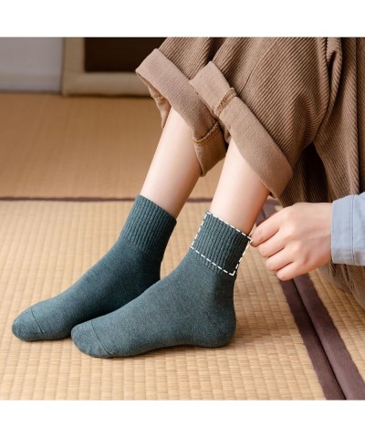 5-Pairs Women Soft Cotton Ankle Crew Socks,Boot Socks for Women,Cozy Crew Socks Solid Color Gifts Black & Brick Red $11.34 Ac...