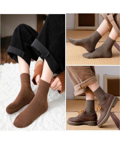 5-Pairs Women Soft Cotton Ankle Crew Socks,Boot Socks for Women,Cozy Crew Socks Solid Color Gifts Black & Brick Red $11.34 Ac...