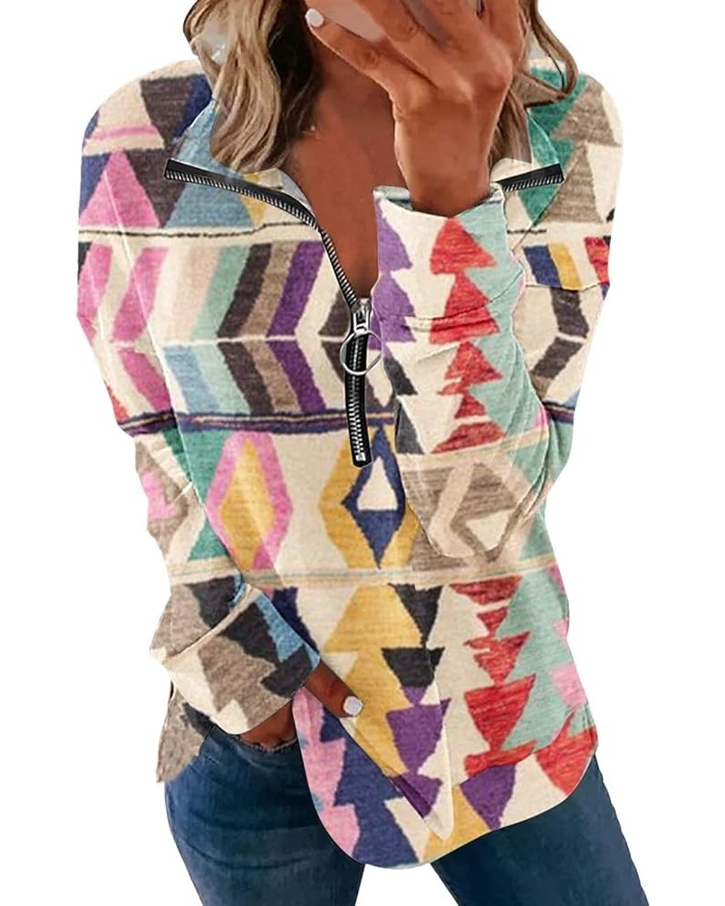 Sweatshirts for Women Loose Fit Long Sleeve Western Aztec Geometric Hoodies Sweatshirt Casual Trendy Pullover 04 Khaki $11.69...