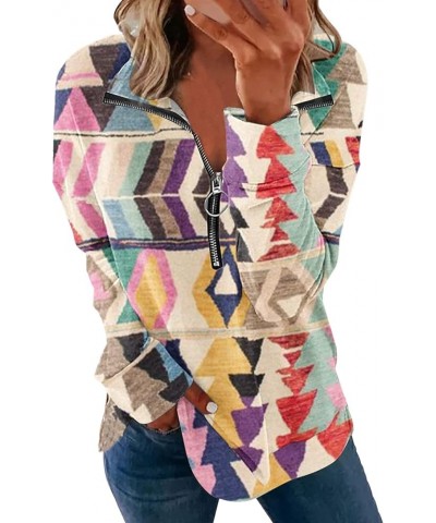 Sweatshirts for Women Loose Fit Long Sleeve Western Aztec Geometric Hoodies Sweatshirt Casual Trendy Pullover 04 Khaki $11.69...