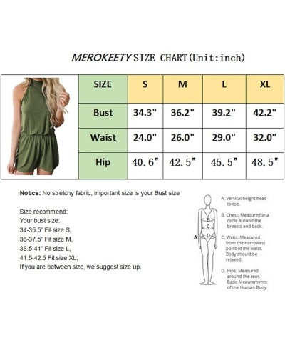 Women's Summer Halter Neck Elastic Waist Solid Color Shorts Jumpsuit Rompers with Pockets Wine $18.54 Jumpsuits