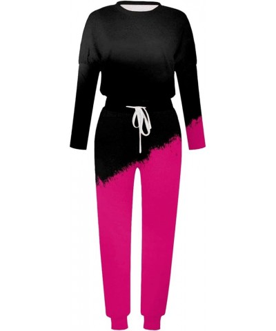 2 Piece Outfit for Women 2023 Casual Trendy Women Lounge Matching Sets Outfit Long Pant Set Sweatsuits Tracksuits 01-hot Pink...