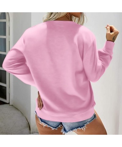 Breast Cancer Awareness Sweatshirt Women Pink Ribbon heart Graphic Shirt Casual Long Sleeve Pullover Blouse Pink $15.87 Hoodi...