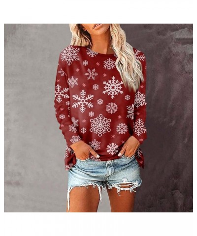 2024 Valentine's Day Long Sleeve Shirts Women Cute Heart Tops Casual Loose Fit T-Shirts Holiday Trendy Dressy Blouses 6-deep ...