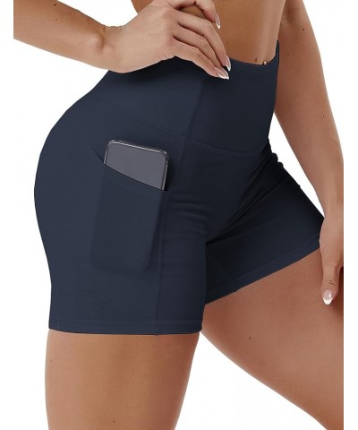 2.5"/4" Basic/Out Pockets High Waist Women's Yoga Shorts Tummy Control 4 Way Stretch Workout Running Shorts 5" inseam 5" Side...