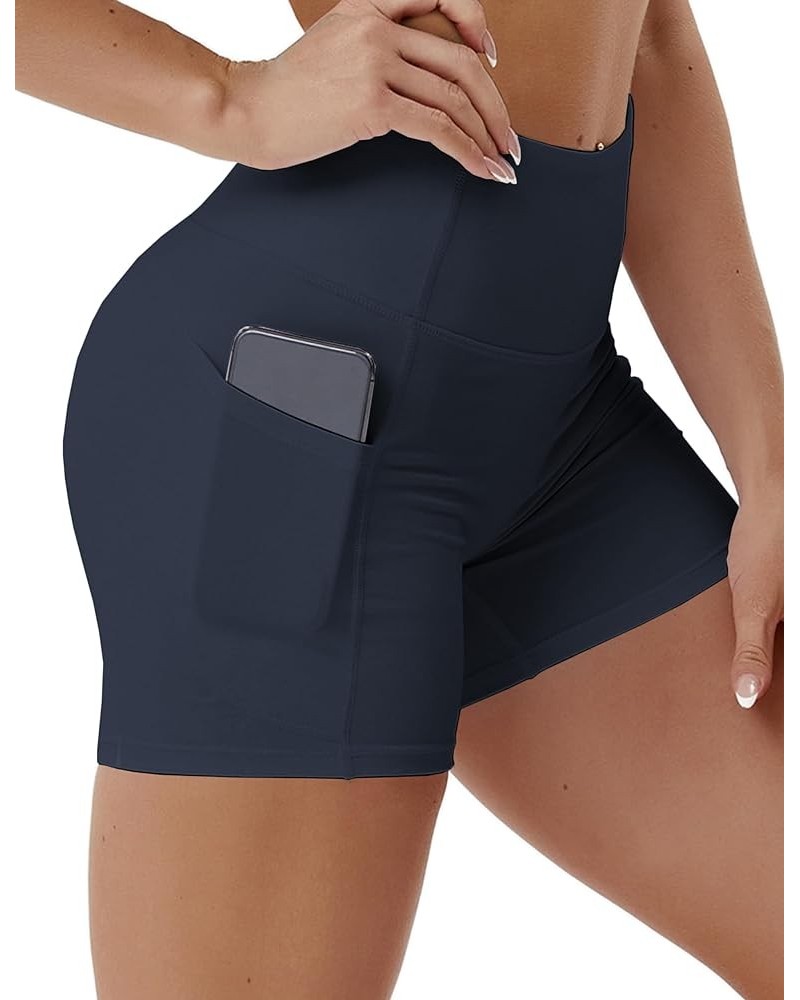 2.5"/4" Basic/Out Pockets High Waist Women's Yoga Shorts Tummy Control 4 Way Stretch Workout Running Shorts 5" inseam 5" Side...