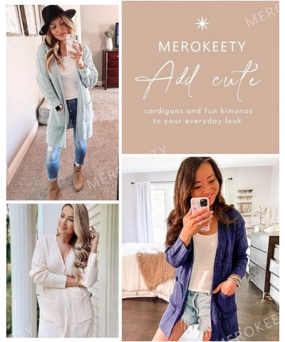 Womens Long Sleeve Waffle Knit Cardigan Open Front Side Slit Sweater Mint $25.19 Sweaters