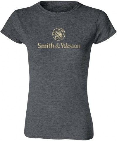 Women's Logo T-Shirt, Officially Licensed Stacked Logo S&W Gun Tee, Smoke Heather Grey $12.18 T-Shirts