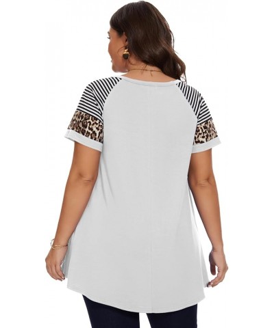 Women's Plus Size Tops Summer Basic Tunic Short Sleeve Casual Round Neck T Shirt White $11.25 Tops