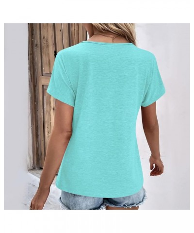 Fall Clothes for Women 2023 Trendy 3/4 Long Sleeve Shirts Button Crew Neck Blouses Dressy Casual Tops Tees Loose Fit Tshirts ...